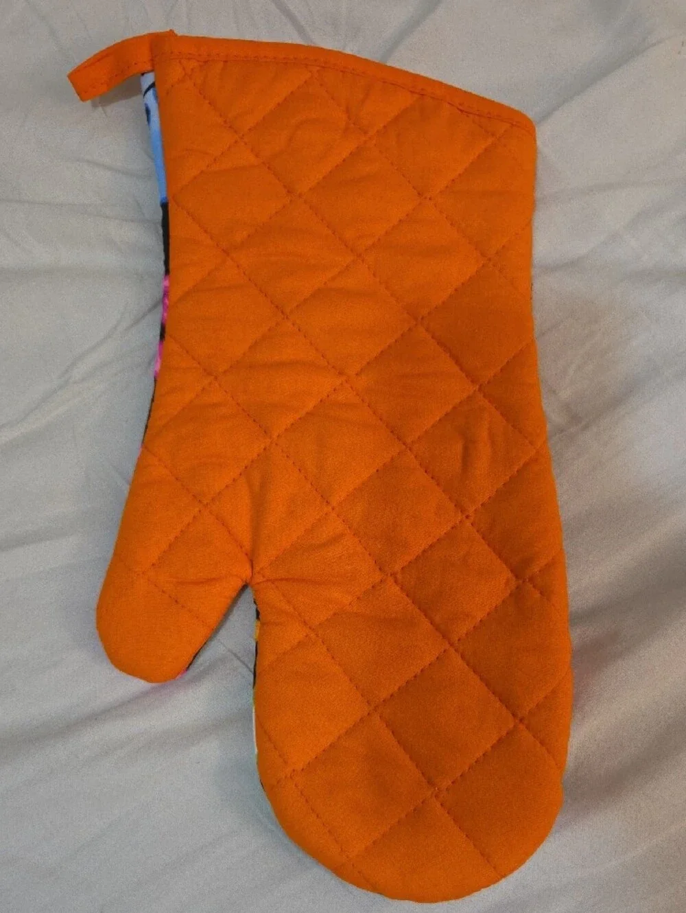 Halloween Kitchen Set 5 Pc NWT Oven Mitt Pot Holders Towels Black Neon
